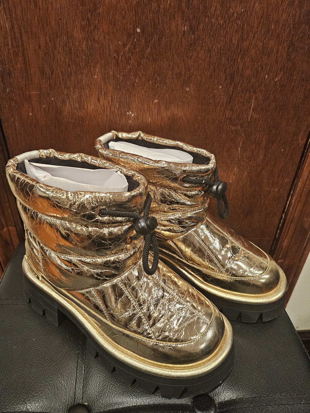 Michael Kors Metallic Gold Women's Winter Ankle Boots